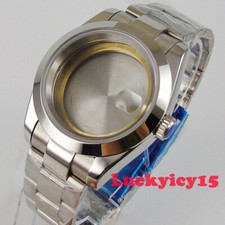 39mm polished watch case fit for MIYOTA 8215 movement sapphire glass bracelet