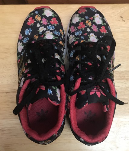 Adidas ZX FLUX Torsion Floral AQ6891 Black White Red … - Gem