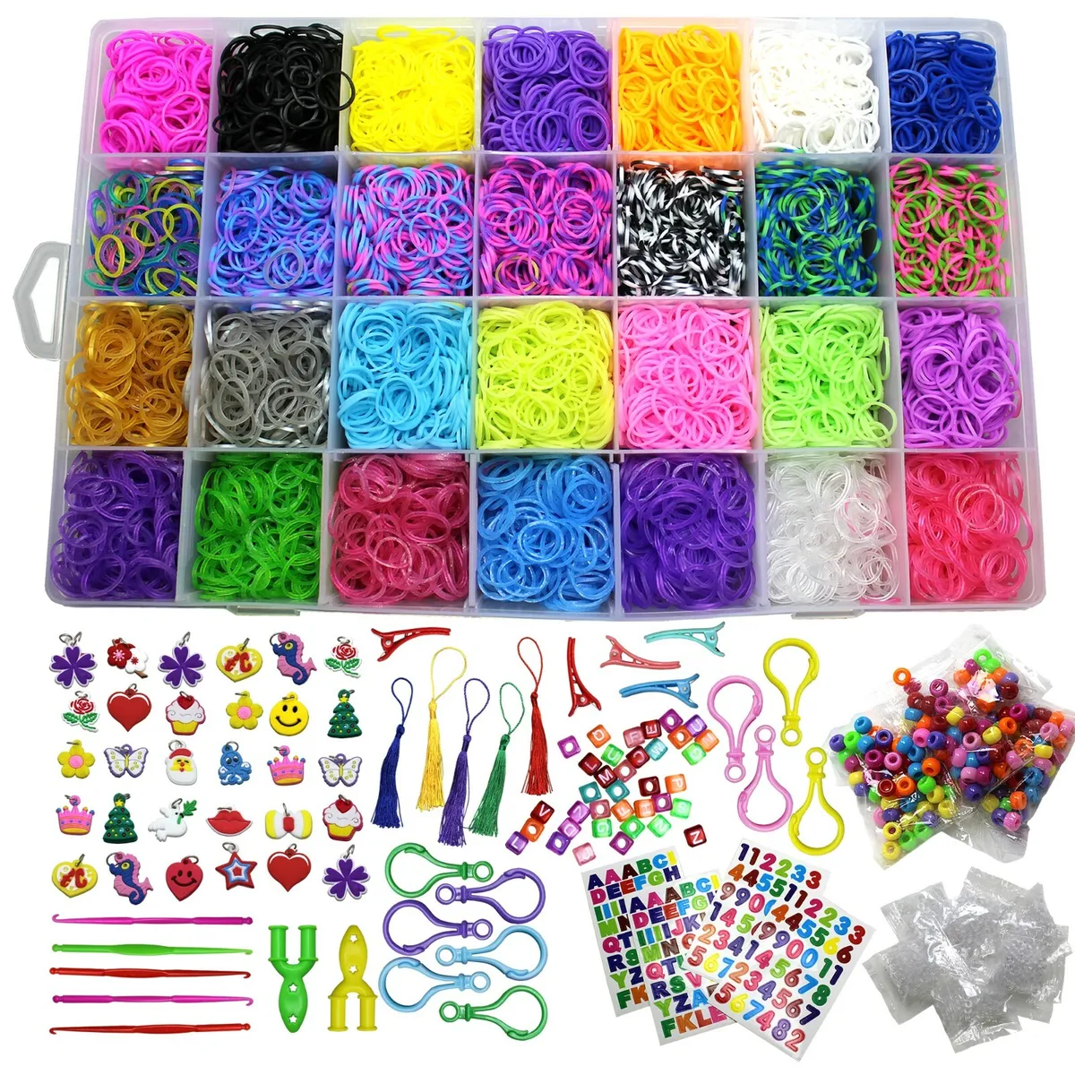10800+ Colorful Rubber Bands Refill Loom Kit Organizer for Kids Bracelet  Weaving