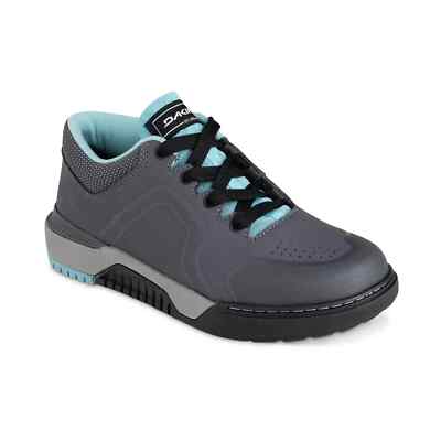 Dakine Drift Women Sz 9.5 Mountain Bike Shoes Gray Blue Reflective Trail Ride