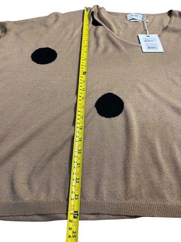 Not Shy Notshy Large /XL Poncho Jumper Wrap Silk/cashmere Blend Brown Polka Dots - Picture 5 of 11