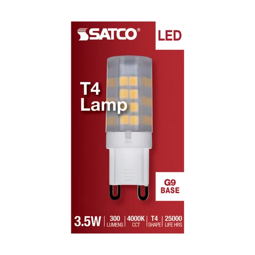 Satco S11233 JCD LED 120V 3.5W =35W Double Loop G9 T4 Frost 4000K Cool White - Picture 4 of 9