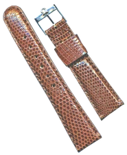 Brown 20mm Genuine Lizard MB Strap Leather Lined & Vintage Steel Omega Buckle