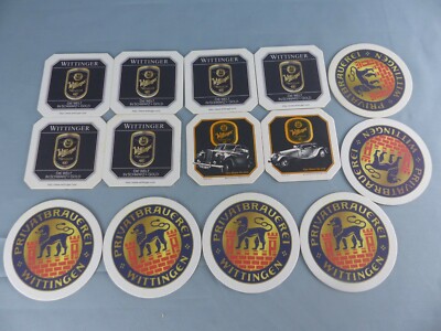 Lot of 14 SOUS BOCK WITTINGER Bugatti royal beer mats beer felt beer lid D52