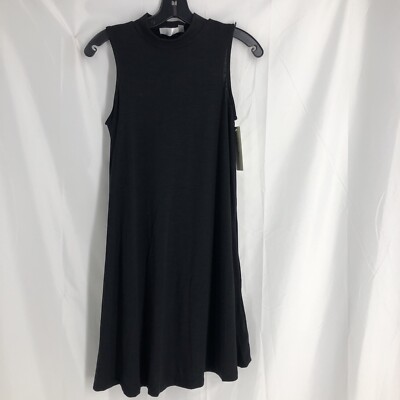 RD Style Black Knit Sleeveless Midi Dress Women XS Mock Turtleneck