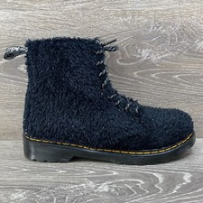 Dr Martens 1460 Pascal J Womens Boots Size 4 Black Tinsel Fur Zipper Faux Fur
