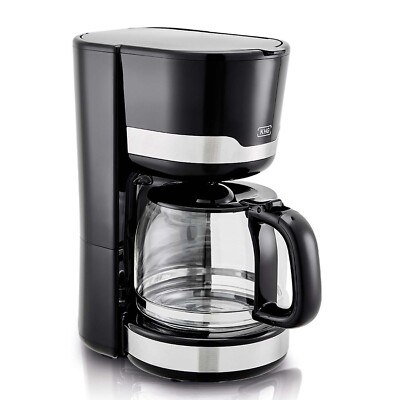 Filter-Kaffeemaschine Kaffeeautomat Schwarz Weiß Glas 1,5L 12 Tassen 1.000W KHG