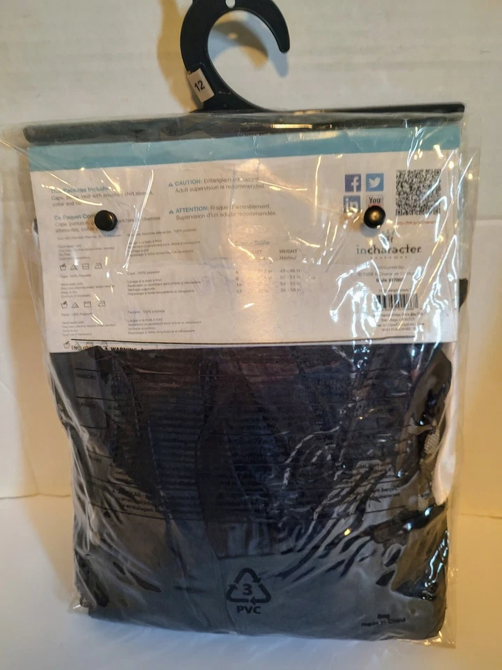 Disfraz de Vampiro Incharacter Medianoche Niño Talla 12. ¡Nuevo en paquete! Foto 2 de 4