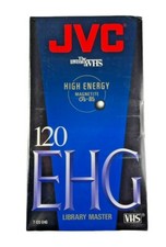 VHS Tape Cassette JVC EHG T-120 Blank High Energy 6 Hrs ONE CASSETTE NEW SEALED
