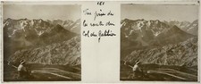  Vue Prise de la Route du Col du Galibier.Vue stereo sur verre 45x107mm.Jui.1919