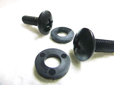 (25) Black Oxide Phillips Pan Head 10-32 x 5/8'' Rack Mount Screws w Nylon Washer