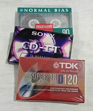 3X New/ Sealed Vintage Cassette Tapes TDK/ Sony/ Maxell