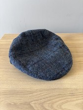 M&S Moon Wool tweed  Flat Cap Small Grey tartan Hat Men's