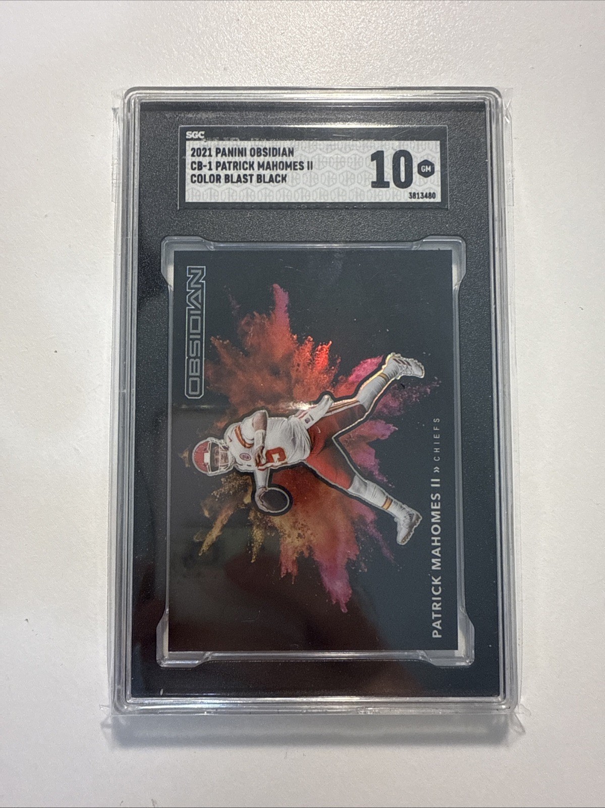 2021 Panini Obsidian Patrick Mahomes II Colorblast SGC 10