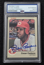 1983 CESAR CEDENO Signed Fleer Baseball Card-ASTROS-REDS-CARDINALS-PSA