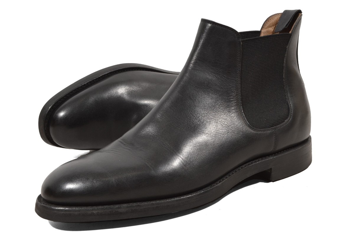 vintage Crockett Jones Boots black chelsea UK 8E / US9 alden shoes