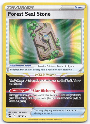 Pokémon TCG Forest Seal Stone 156/195 Holofoil SWSH12: Silver Tempest LP