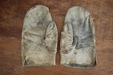 Vintage Military Army Work Mittens Leather