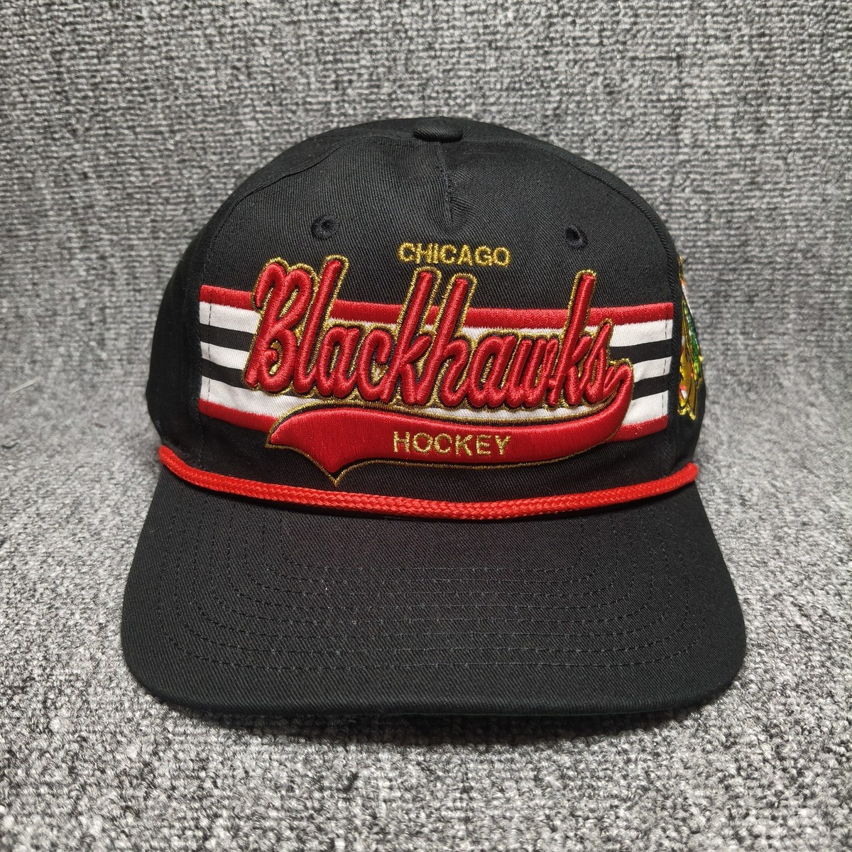 Mitchell & Ness Chicago Blackhawks NHL Snapback Hat Black Script Logo Cap