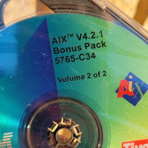 IBM AIX V4.2.1 Bonus Pack VOL. 1 & VOL. 2 5765-C34 Sealed VINTAGE NOS CD-ROM - Picture 3 of 4