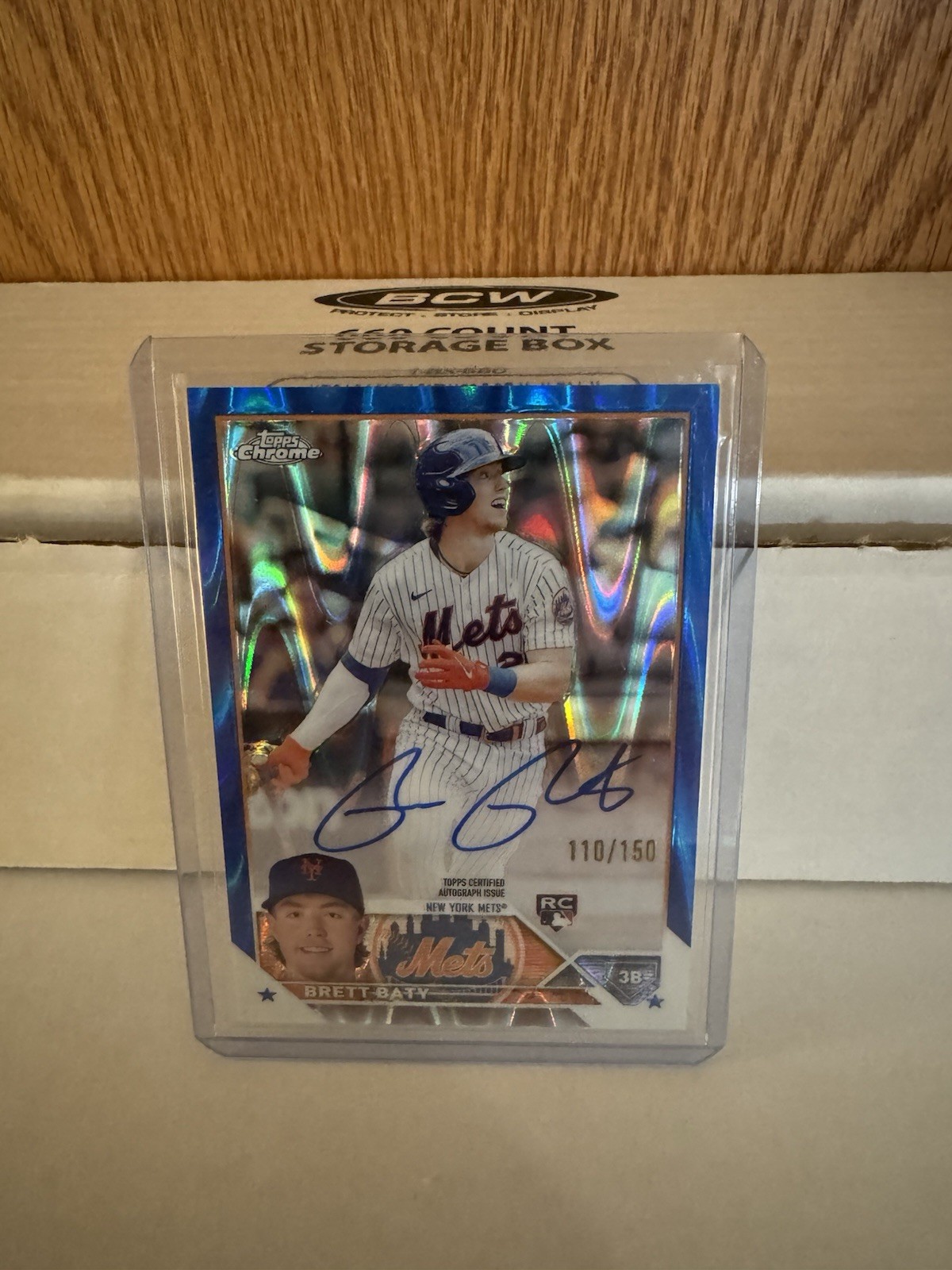 2023 Topps Chrome Brett Baty RC Auto Blue Lava Refractor /150 New York Mets
