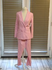 New Ivy City Pink Double Breasted Pant Suit Size XXS