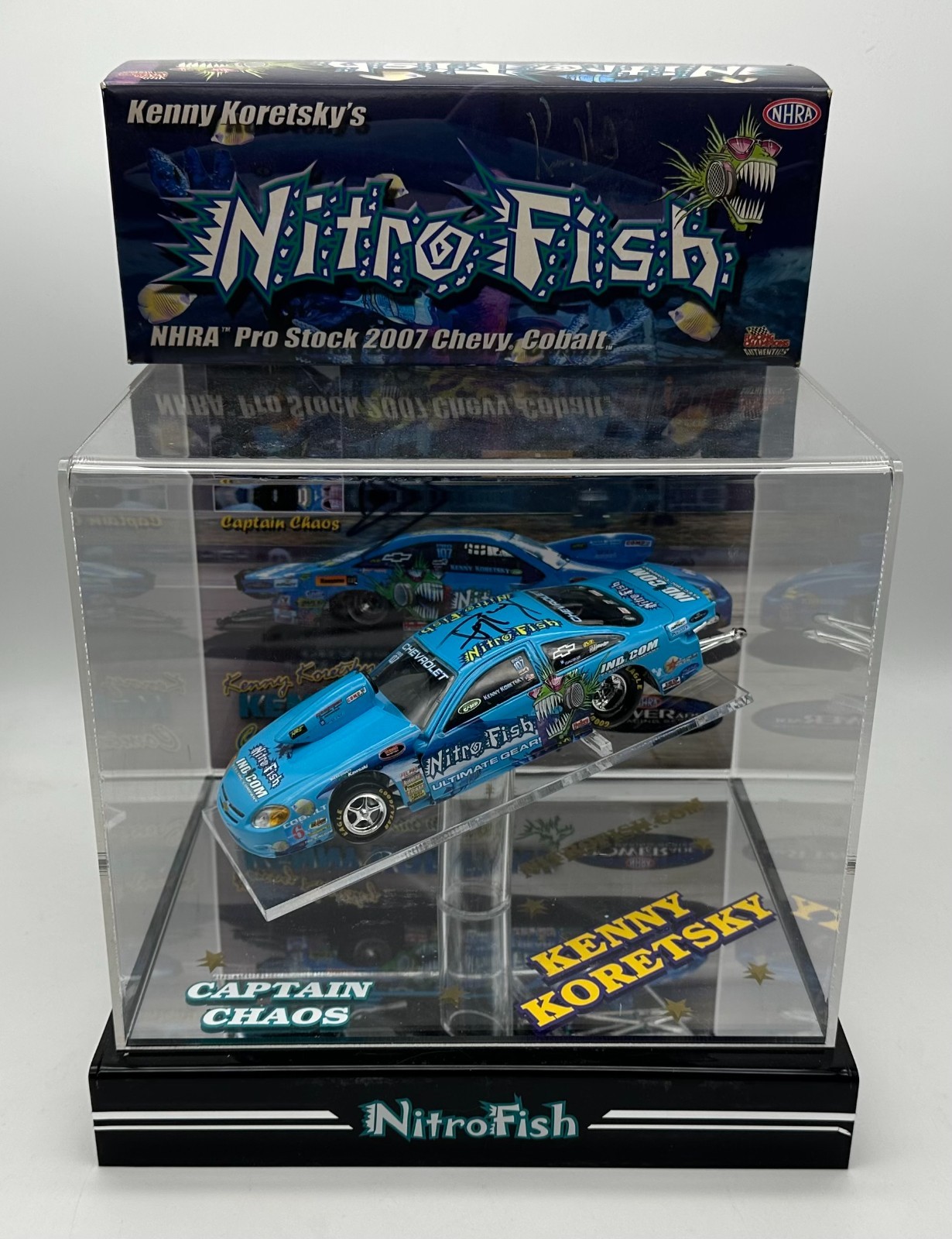 Kenny Koretsky 2007 Nitro Fish NHRA Chevy Cobalt Die Cast, Signed