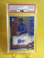 2022 Bowman Chrome Draft Blue Wave Refractor # DA-NME Autograph 61/150 PSA 10!!