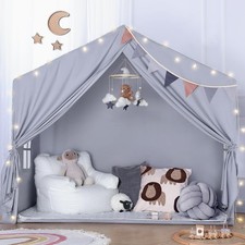 Sisticker Kids Play Tent Indoor - with Mat, Star Lights - Large Toddler Playh...
