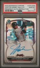 2023 BOWMAN CHROME PRSPCT AUTOS #CPAJMA JUSTYN-HENRY MALLOY 320/499 PSA 10 AUTO