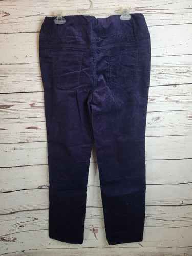 Coldwater Creek Navy Blue Straight Leg Corduroy Pull On Pants Women's Size 12 - Picture 7 of 10
