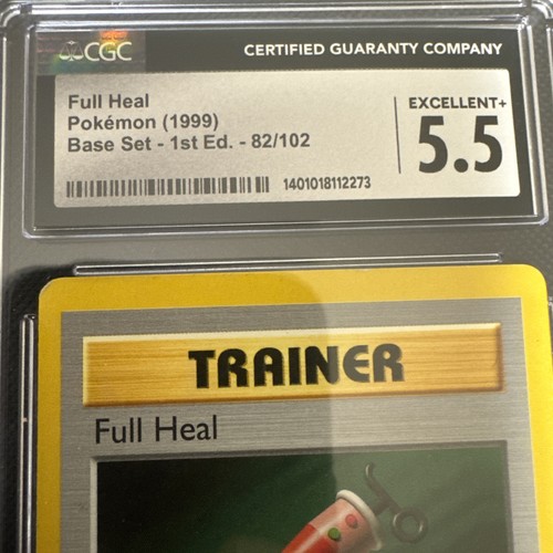 🔥 Pokemon Full Heal 1st Edition 82/102 CGC 5.5 Base Set 1999 (Low Pop) - Picture 2 of 3