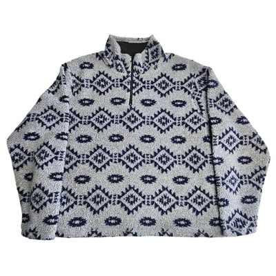 Vintage Wrangler Aztec Winter Quarter Zip Fleece Men's Size XXL