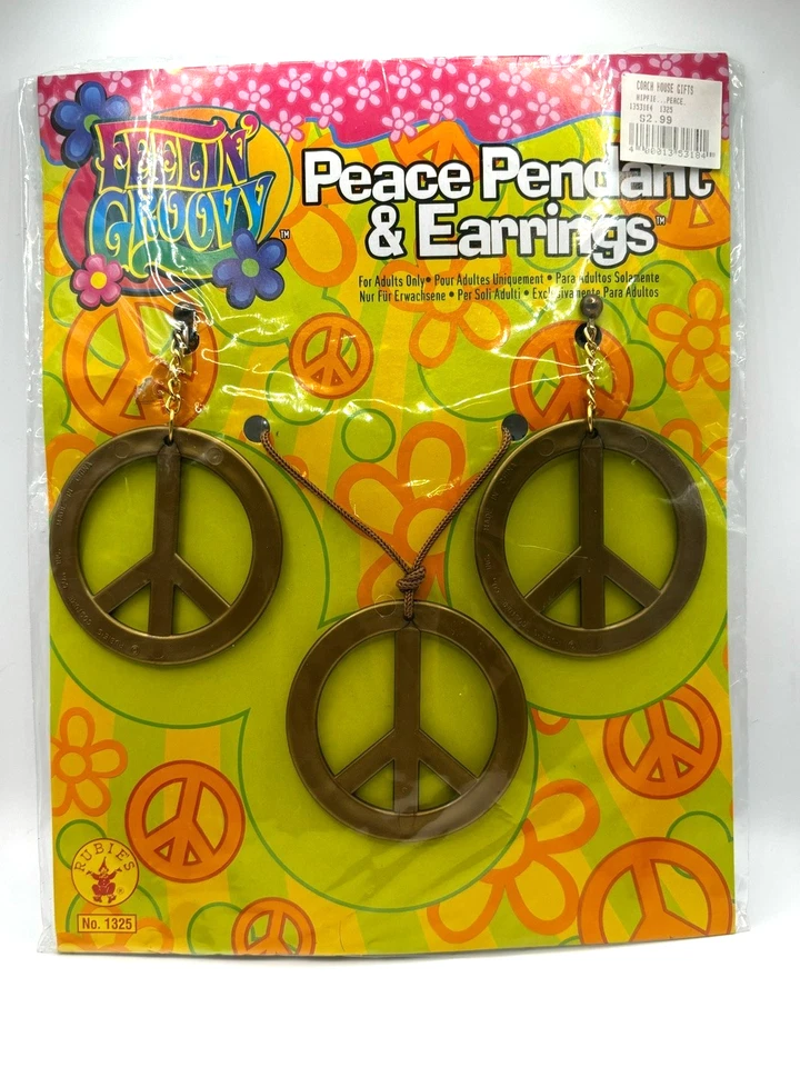 Disfraz Hippie Chick Adulto Vestido Diadema Bota Prendas para el torso Signo de Paz Conjunto de Joyería Mujeres Foto 4 de 4