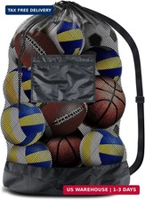BROTOU Thickened Extra Large Sports Ball Bag Mesh Socce Ball Bag Heavy Duty Draw
