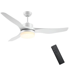 HOMCOM Ventilatore da Soffitto con Luce LED 3 Modalità 6 Velocità Bianco
