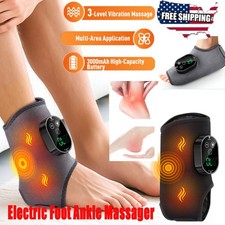4-in-1 Electric Foot Ankle Massager Brace Pain Relief Heating Vibration Therapy