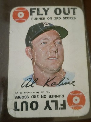 Topps Vintage Autographed Al Kaline Detroit Tigers Fly Out Runner on 3rd #27