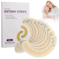 Ostomy Bag Barrier Strip Pack of 10 Tapes s, Skin Color