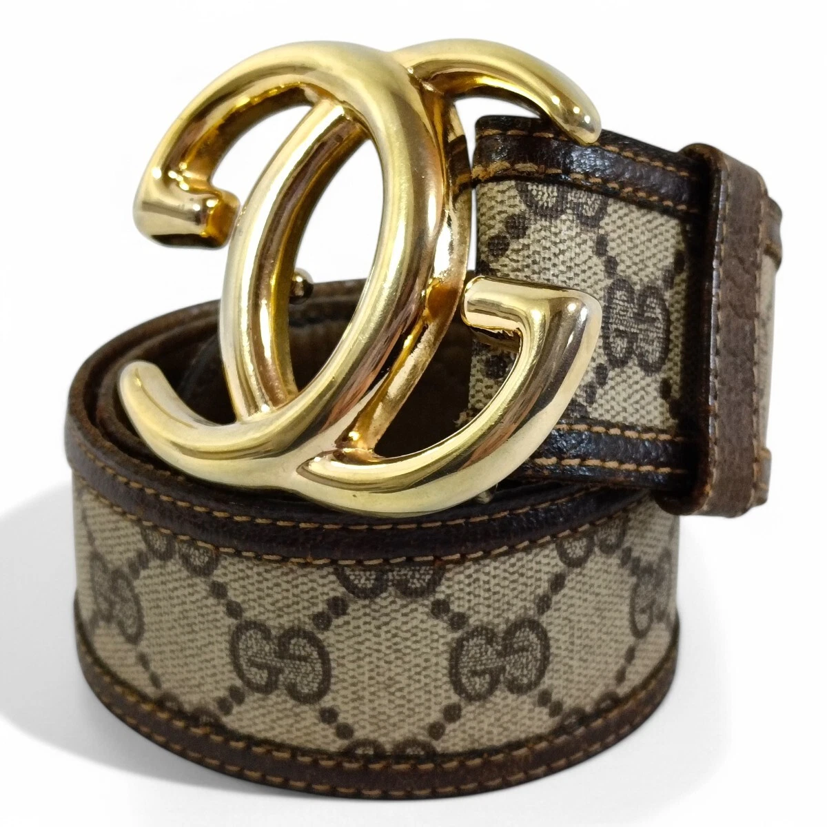 Ceinture Gucci GG Supreme cuir emboîtable 40 mm quincaillerie dorée occasion