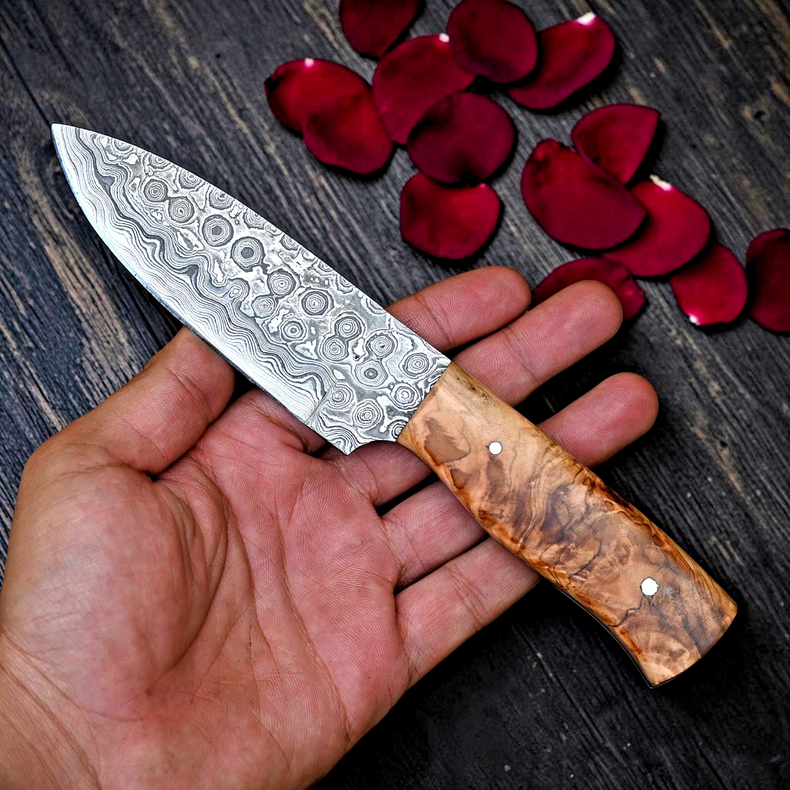 Custom HandMade Forged Damascus Steel Fixed Blade Hunting Skinning knife 2669