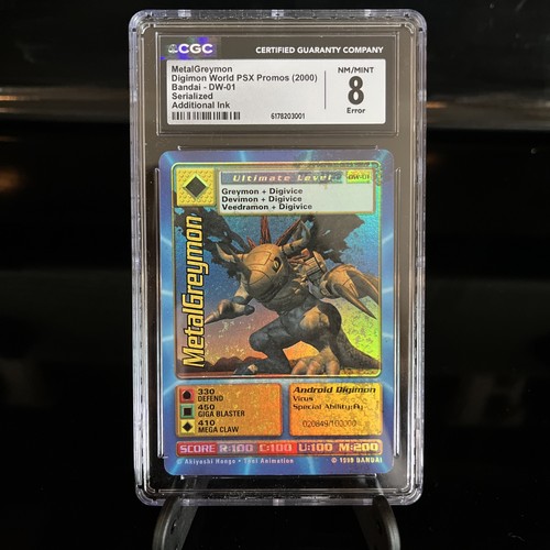 Digimon World PSX Promo MetalGreymon #DW01 CGC 8 - Error