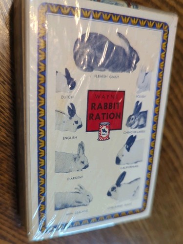 Vintage Playing Cards Wayne RABBIT RATION Advertising Card Deck SEALED ...