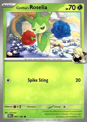 Cynthia's Roselia 007/182 Common Destined Rivals Pokemon Near Mint