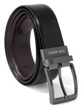 Reversible Men's Dress Casual Every Day Leather Belt, Black/Brown Burnished ...