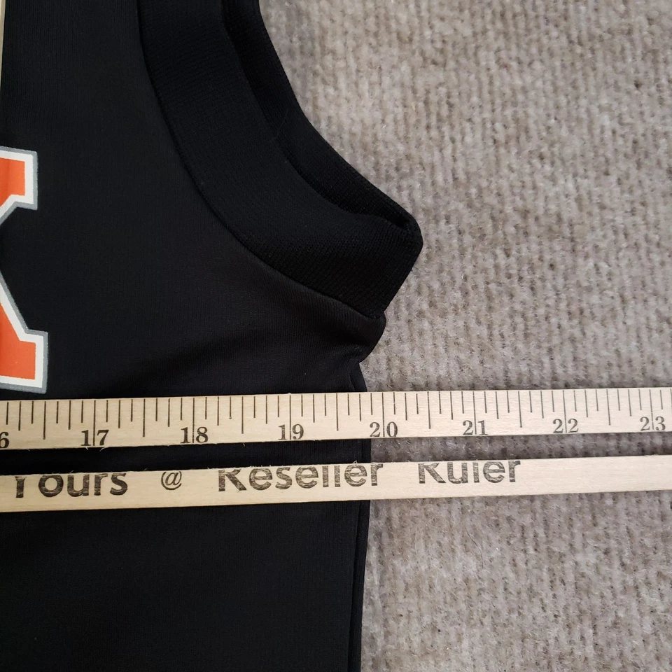 Camiseta deportiva Kristaps Porzingis New York Knicks para hombre pequeña negra baloncesto NBA Adidas Foto 3 de 4