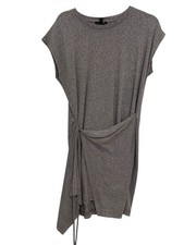 Kenneth Cole New York Wrap Dress Size Medium Short Sleeve Gray Heather Chic NEW