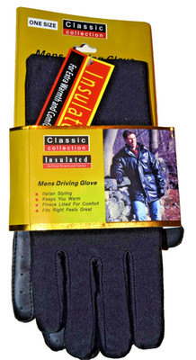 PAIR Of ''CLASSIC COLLECTION,'' Men's Insulated Gloves, One Size, New and Attached
