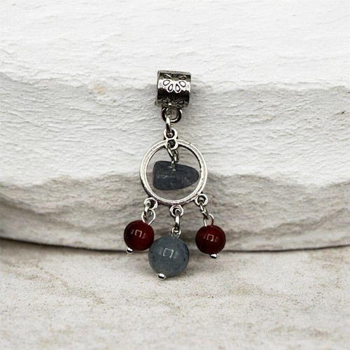 Set orecchini artigianali blu rosso  - Foto 4 di 6