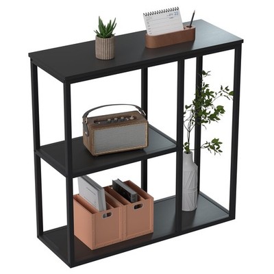 Console Table, 12'' Narrow Entryway Table for Living Room, 31.5'' x 31.5'' Bl...